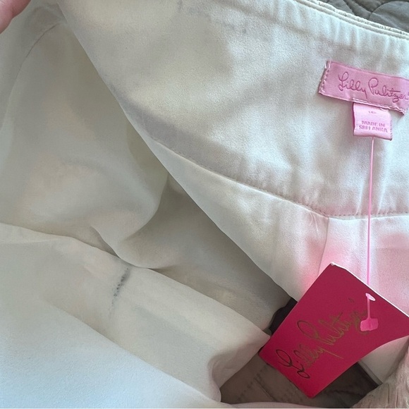 Lilly Pulitzer MAKENNA COCKTAIL SHORT GOLD METALLIC DOTTED JACQUARD - Picture 13 of 16